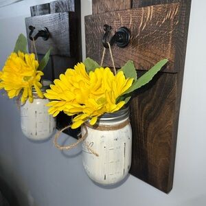 Rustic Wall Decor with Yellow Flowers